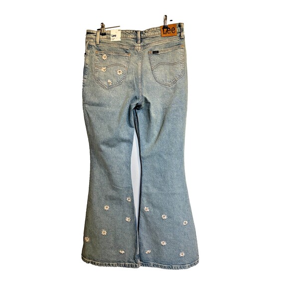 LEE Daisy 32M x 32L High Rise Flared Leg Light Wash Jeans boho 70s bell bottoms - Picture 9 of 10